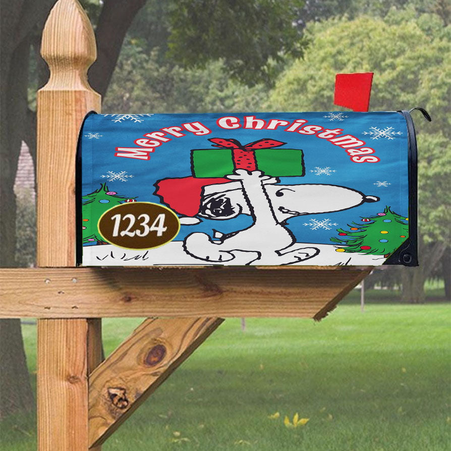 Snoopy Christmas Peanuts Magnetic Mailbox Cover 18" X 21" Outdoor Decor