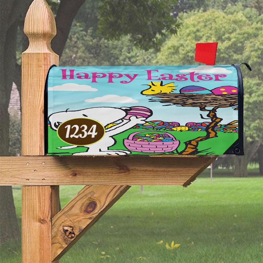 Snoopy Peanuts Easter Magnetic Mailbox Cover 18" X 21" Outdoor Decor