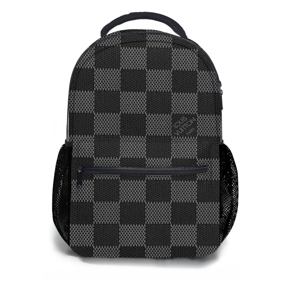 Black Louis Vuitton Damier Texture School Backpacks