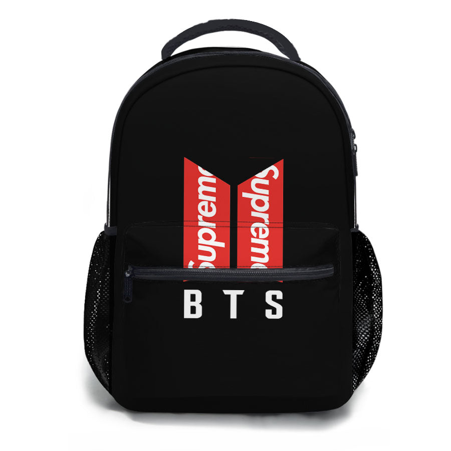 Bts Logo Supreme School Backpacks