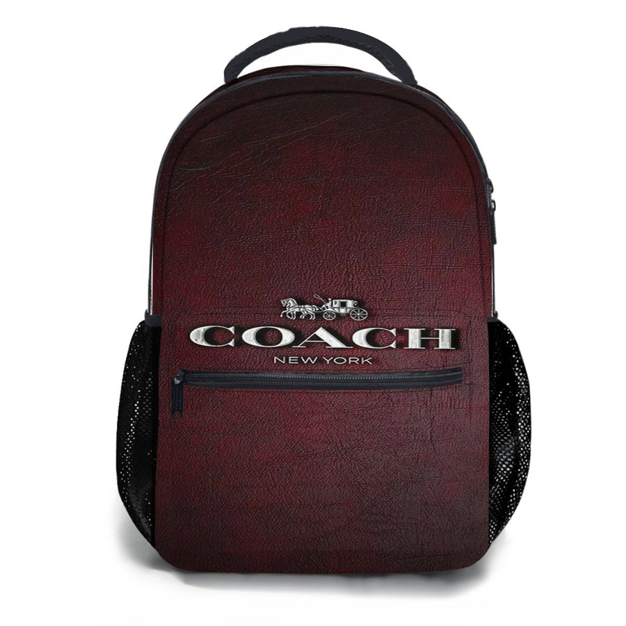 Coach New York Logo Leather School Backpacks