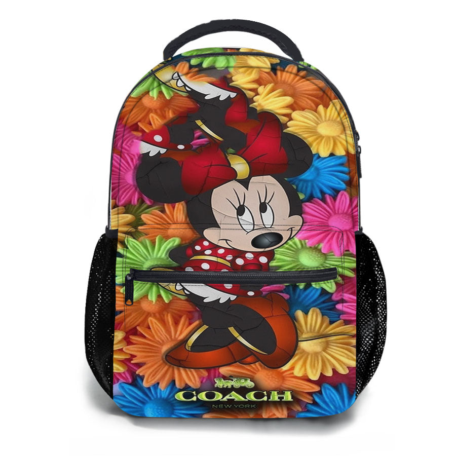 Colorfull Coach Minnie Mouse Flowers School Backpacks