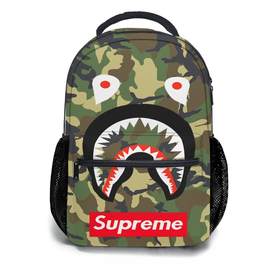 Face Shark Camou Supreme School Backpacks