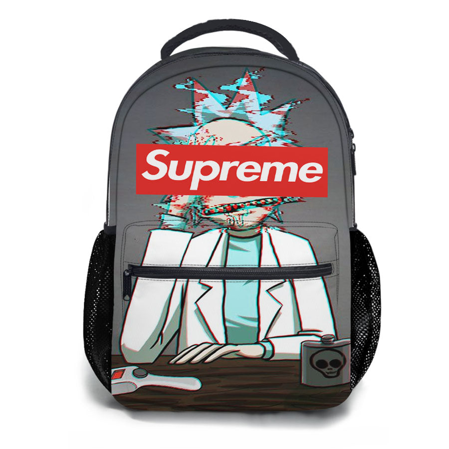 Glitchy Rick Supreme School Backpacks