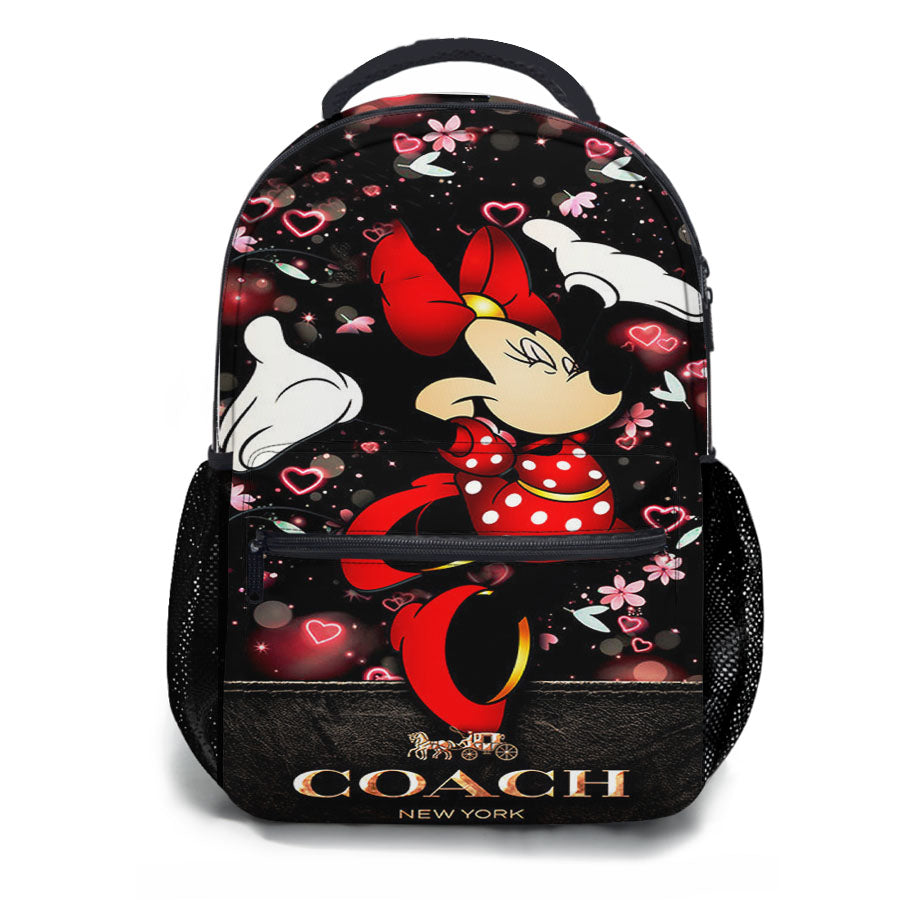 Happy Minni Mouse Coach Flowers School Backpacks