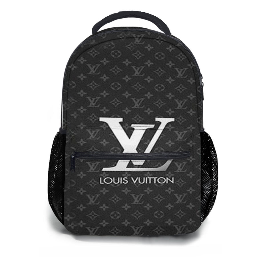 Louis Vuitton Grey Logo School Backpacks