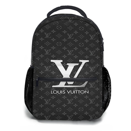 Louis Vuitton Grey Logo School Backpacks