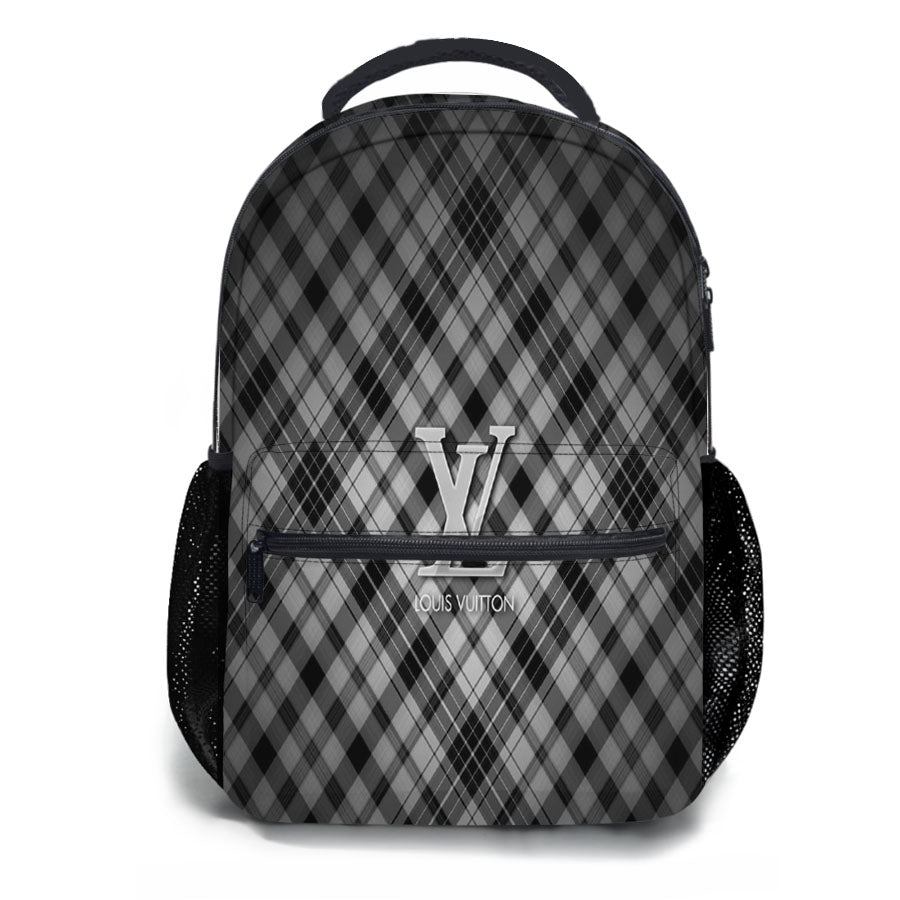 Louis Vuitton Logo In Silver Style School Backpacks