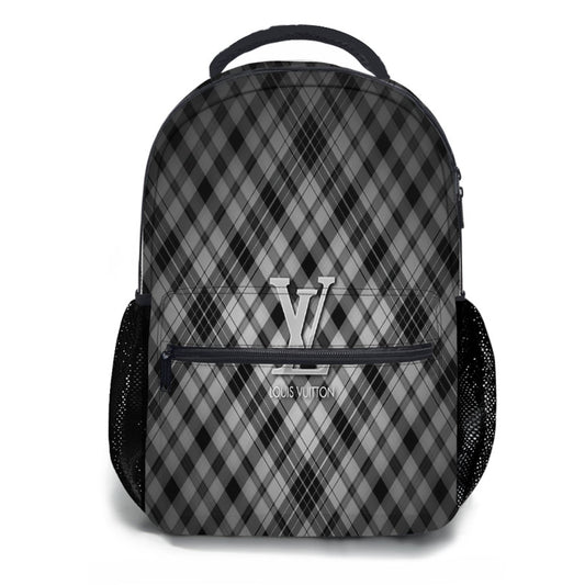 Louis Vuitton Logo In Silver Style School Backpacks