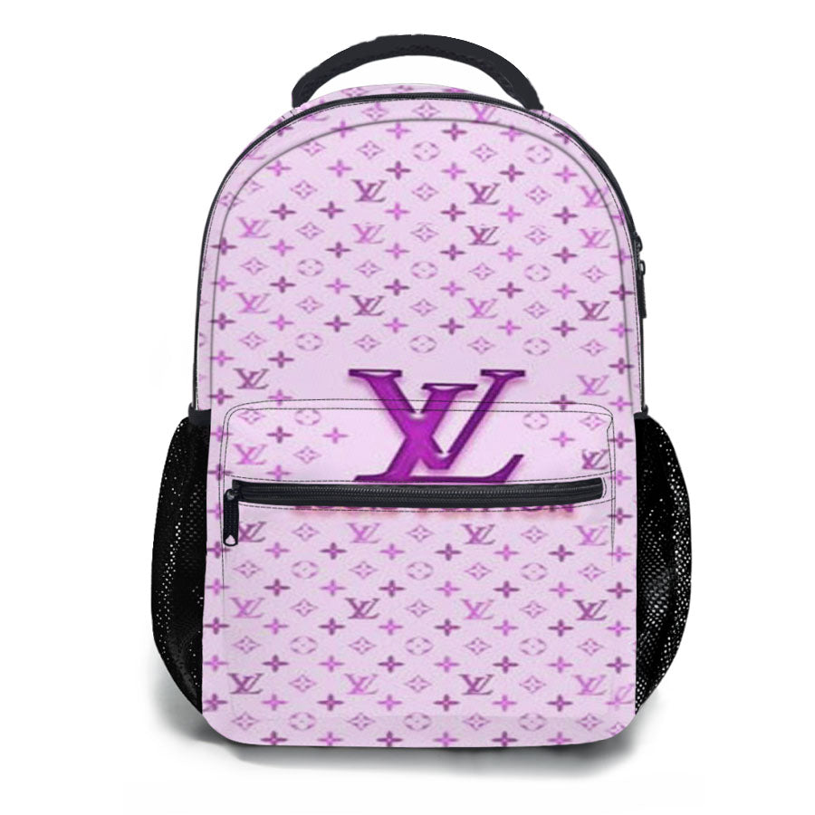 Louis Vuitton Logo Purple School Backpacks