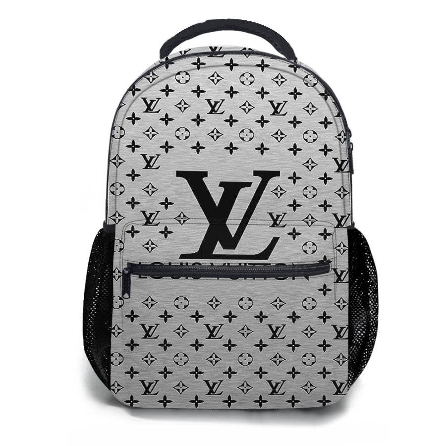 Louis Vuitton Logo Silver School Backpacks