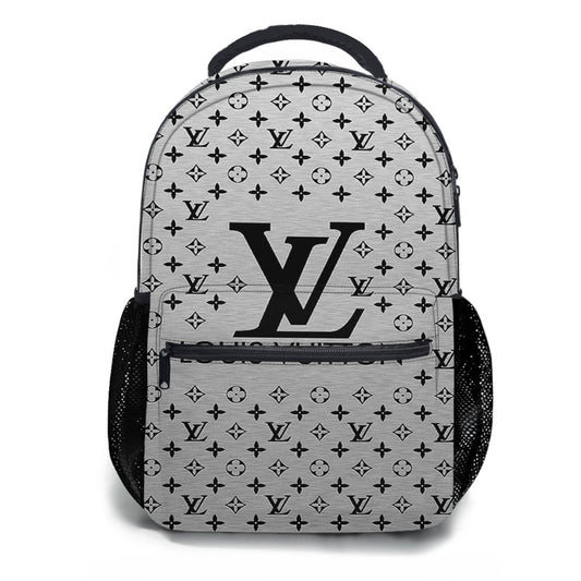 Louis Vuitton Logo Silver School Backpacks