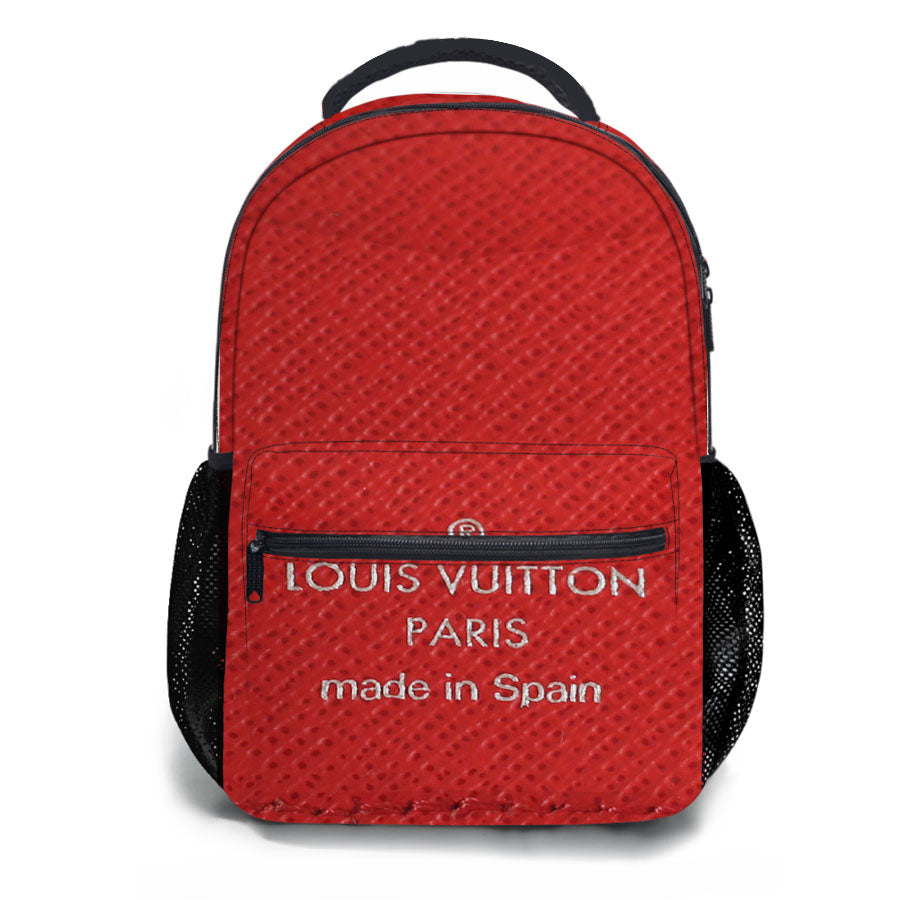 Louis Vuitton Paris Red Leather School Backpacks