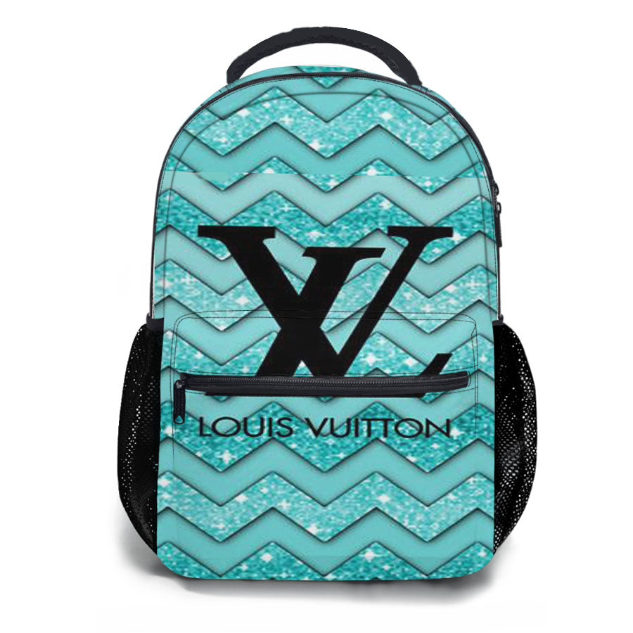 Louis Vuitton Sky Blue Chevron School Backpacks