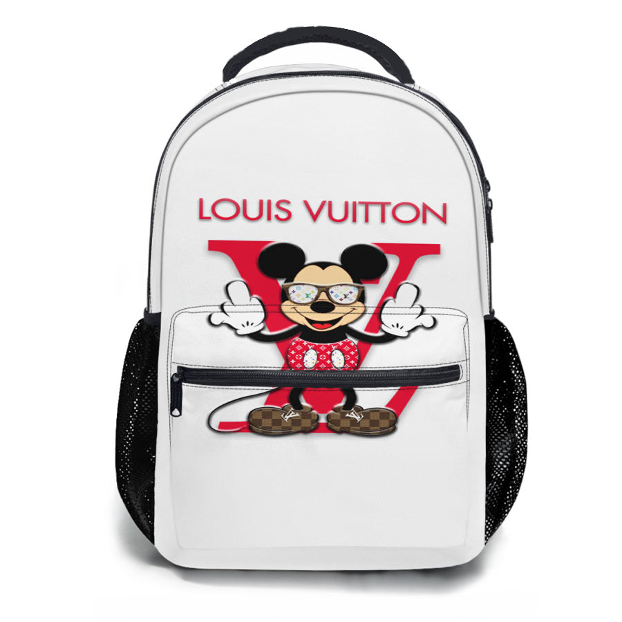 Mickey Louis Vuitton White School Backpacks