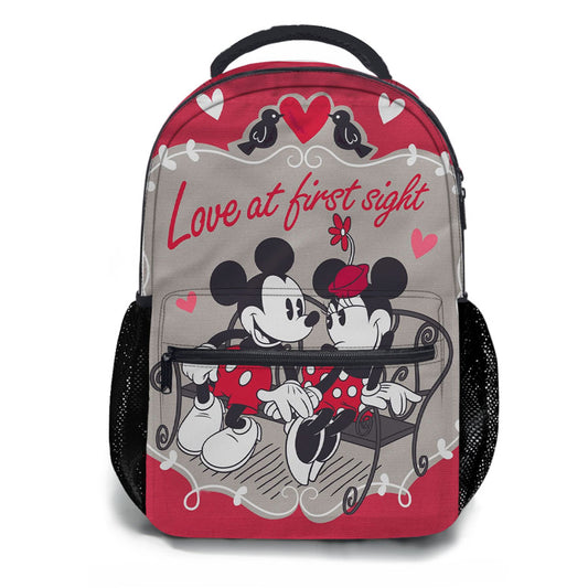 Mickey Mouse And Minnie Mouse Valentines Day School Backpacks