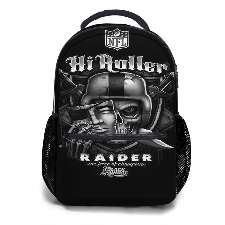 Oakland Raiders Black Sunday Nfl School Backpacks
