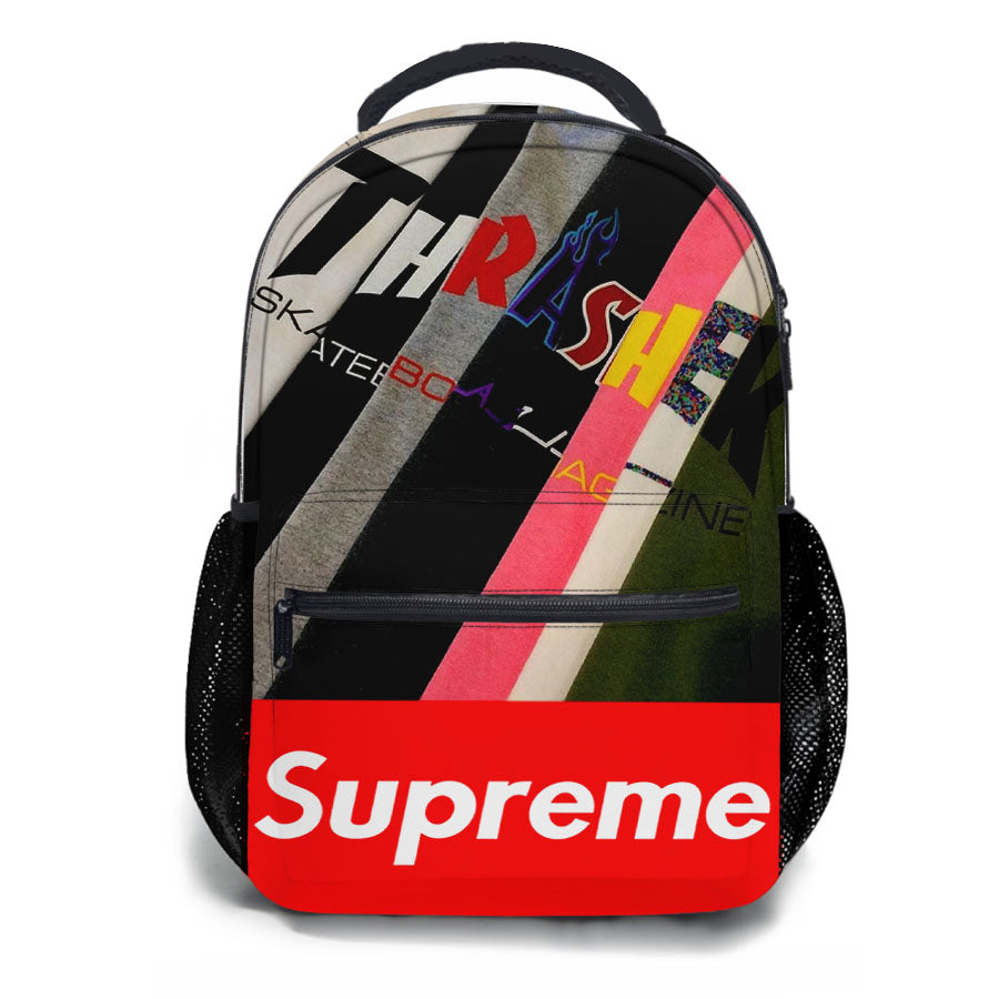 Outfits With A Black Flame Thrasher Shirt X Supreme School Backpacks