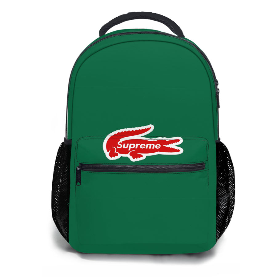 Red Lacoste Supreme School Backpacks