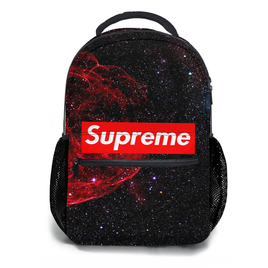 Supreme Black Red Of Galaxy School Backpacks