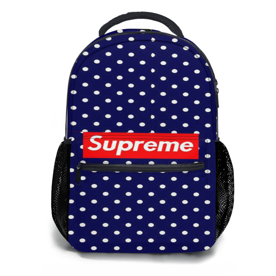 Supreme Blue White Dot School Backpacks