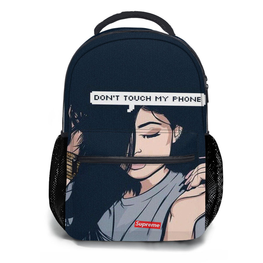 Supreme Dont Touch My Phone School Backpacks