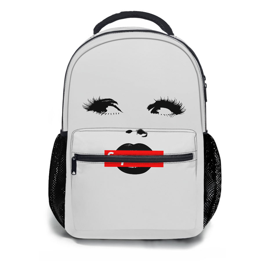 Supreme Girly Black And White School Backpacks