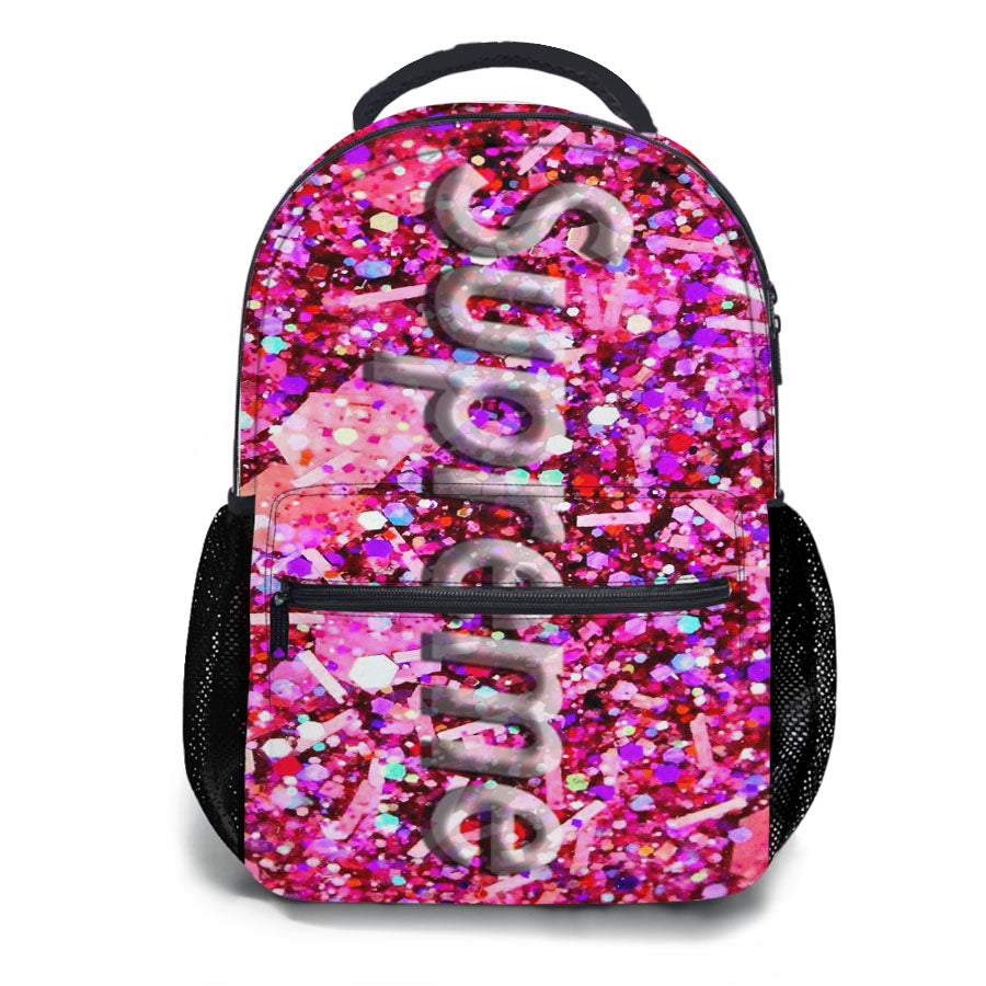 Supreme Gliter Pink Rose School Backpacks