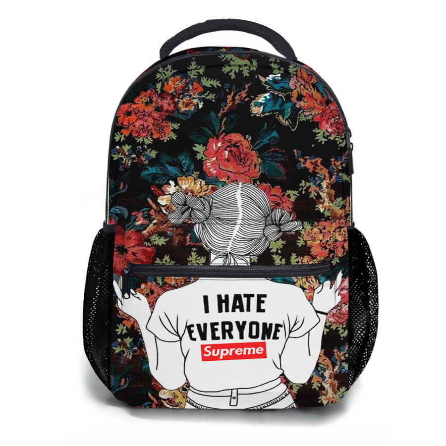 Supreme I Hate Everyone School Backpacks