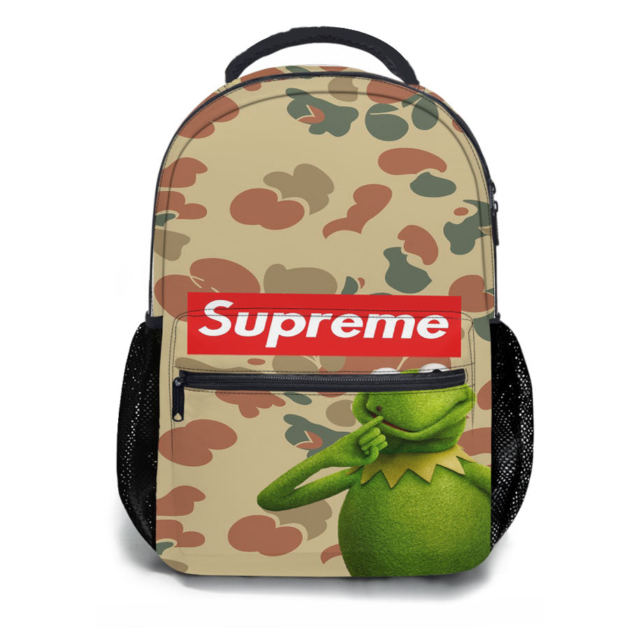 Supreme Kermit Camouflage School Backpacks