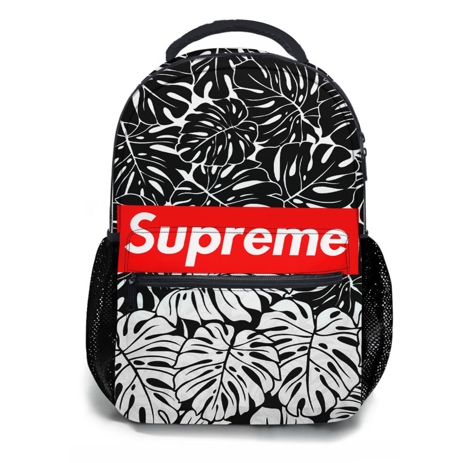 Supreme Leaf Monochrome School Backpacks