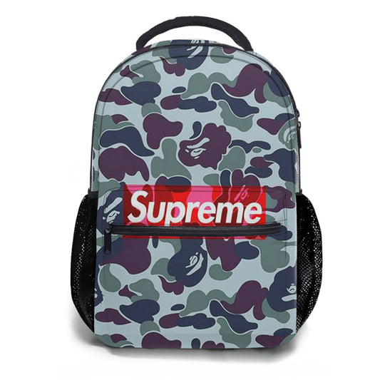 Supreme Logo Camo School Backpacks