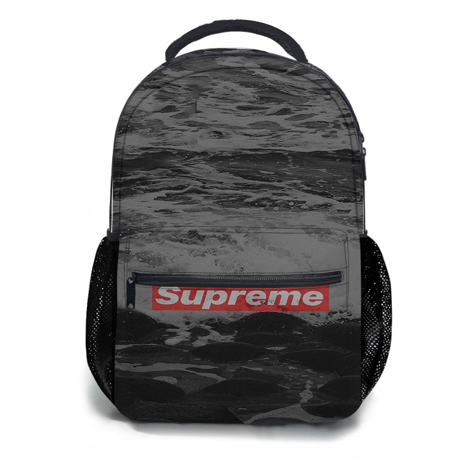 Supreme Logo Ocean School Backpacks