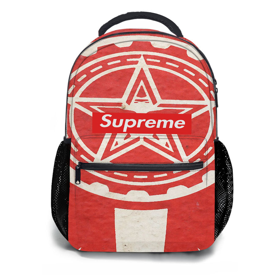 Supreme Obey Logo School Backpacks