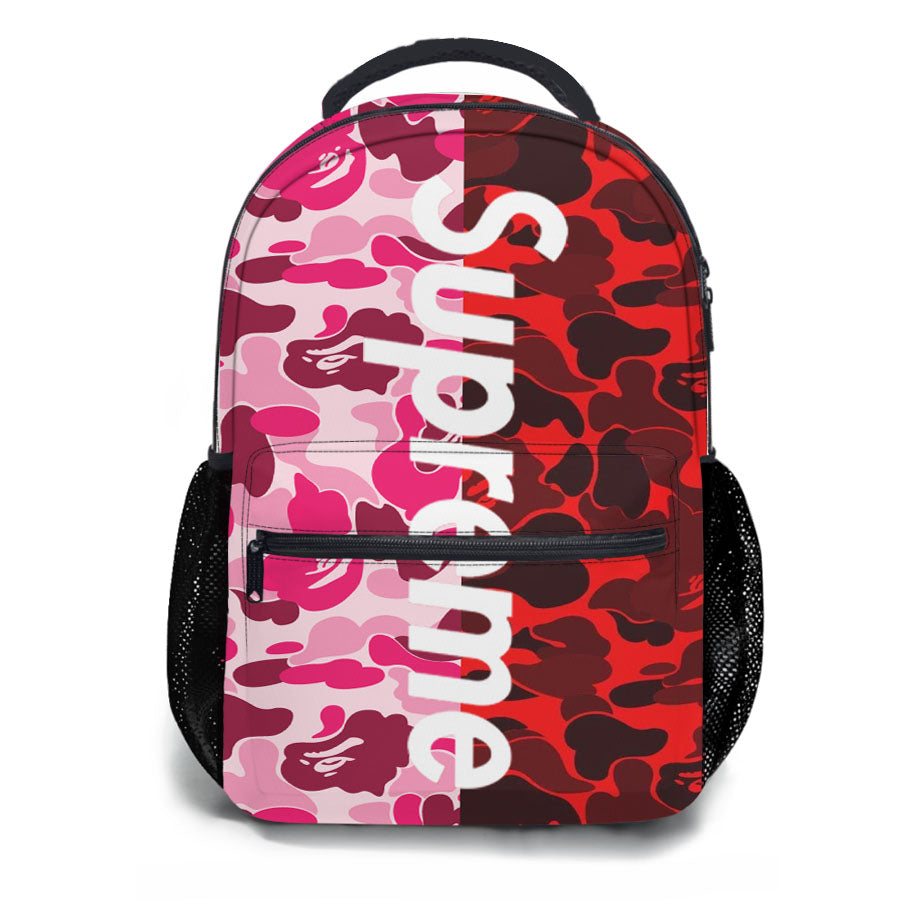 Supreme Pink Red School Backpacks