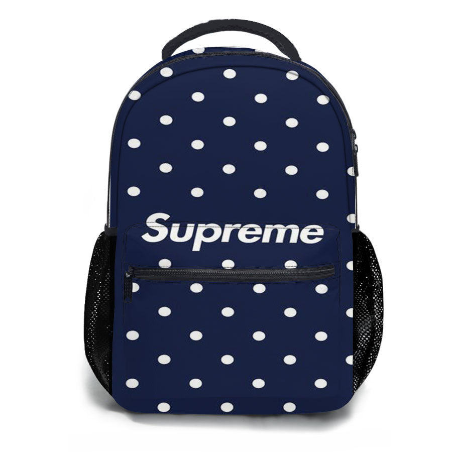 Supreme Polkadot Blue School Backpacks