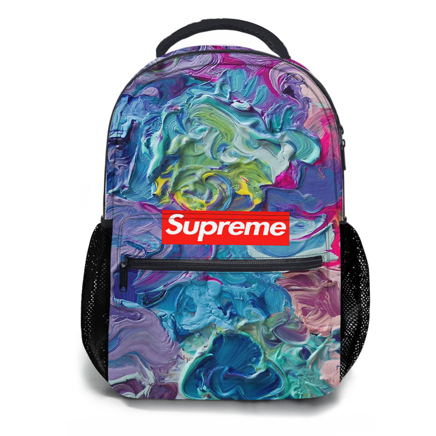 Supreme Rainbow Flow Abstraction School Backpacks
