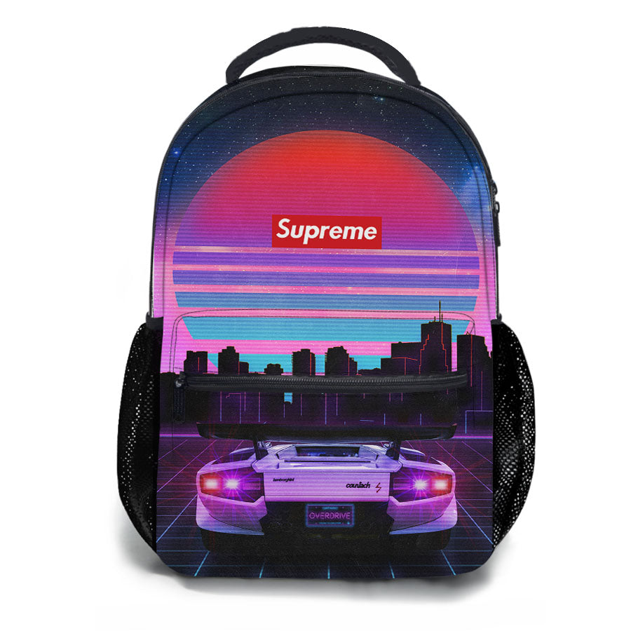 Supreme Retro Lamborghini School Backpacks