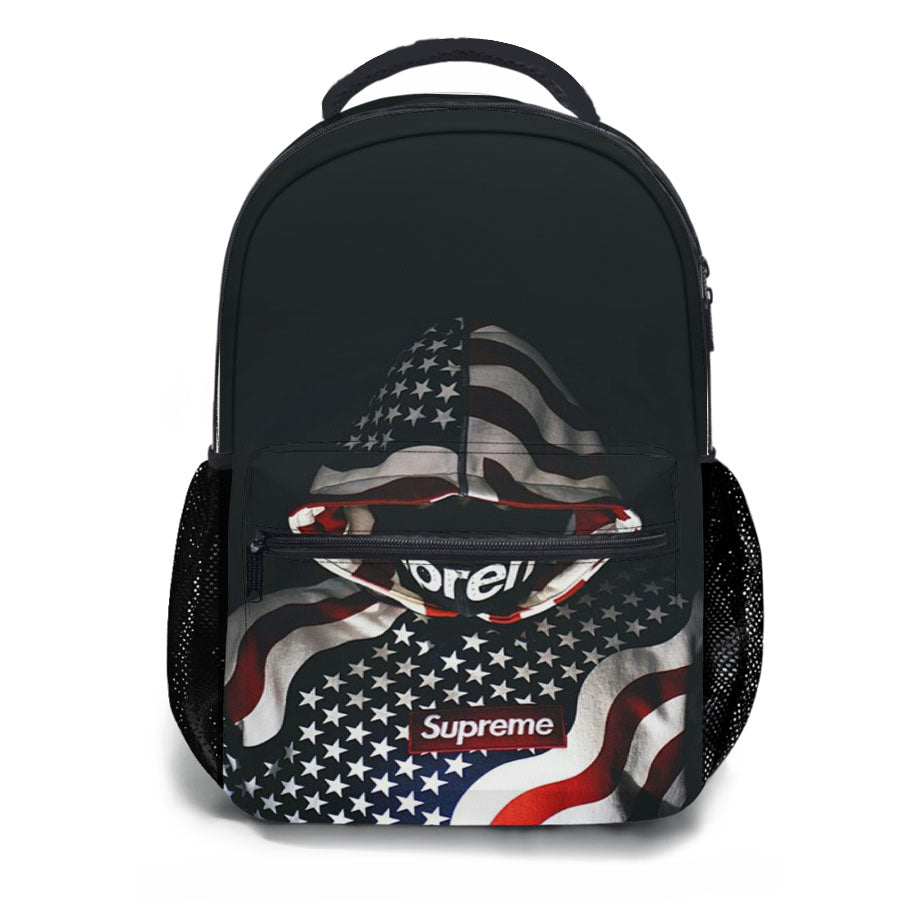 Supreme Us Flag Hoodie School Backpacks