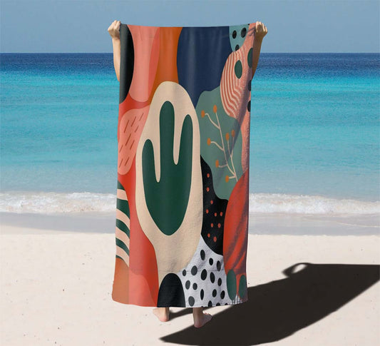 Abstract Cactus Beach Towels