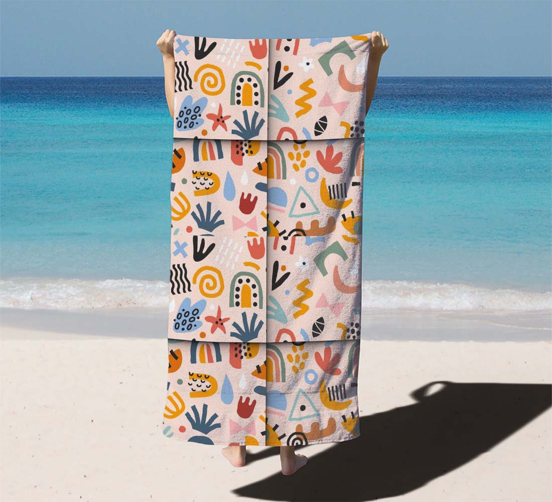 Abstract Havana Patterns Peach Beach Towels