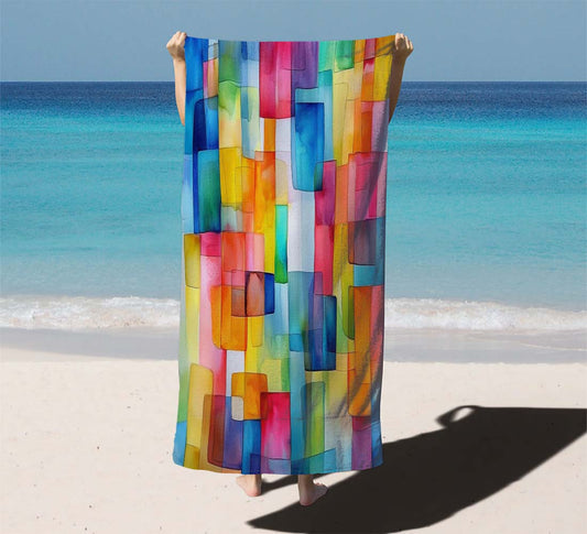 Abstract Watercolor Beach Towels