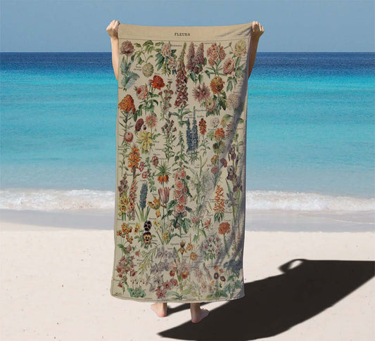 Adolphe Millot'S Flowers Beach Towels