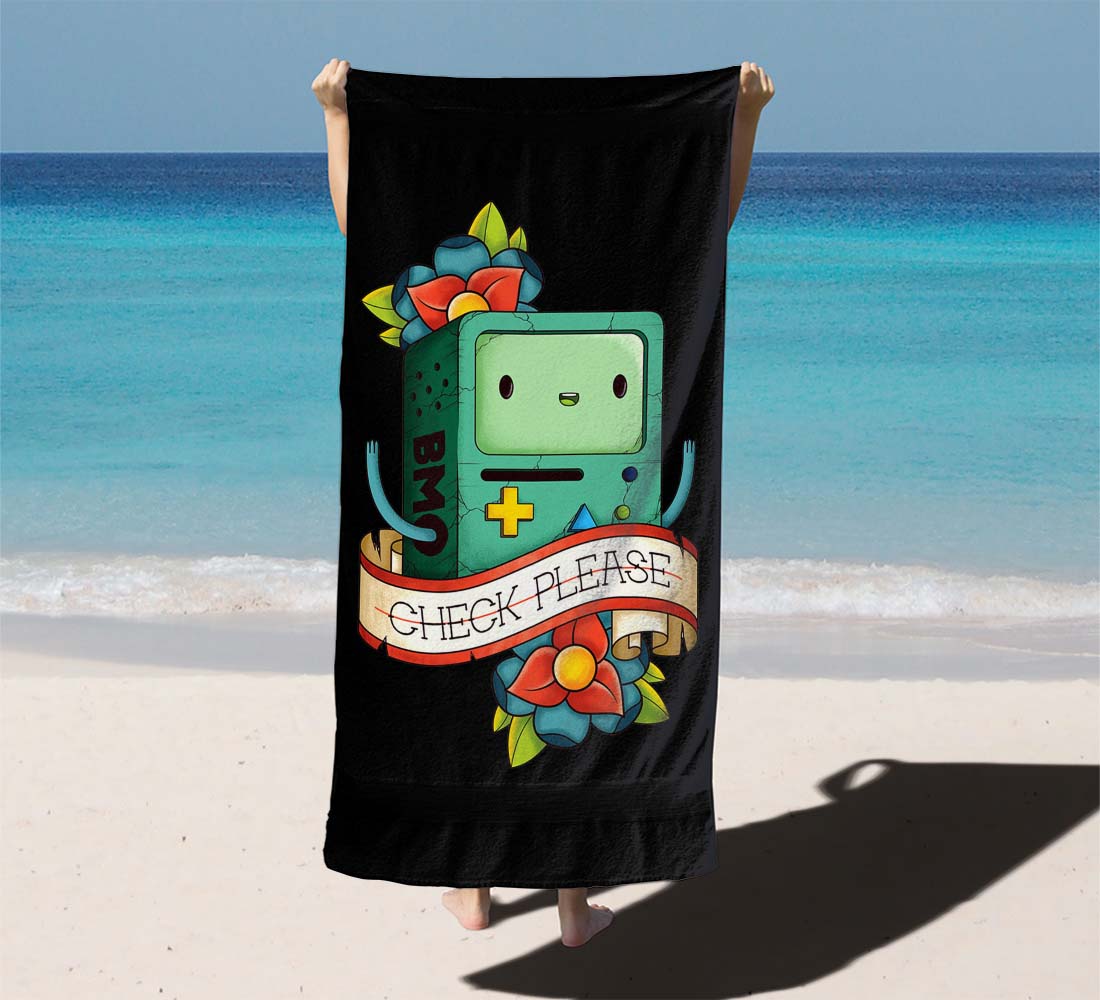 Adventure Time Bmo Check Please Flower Beach Towels