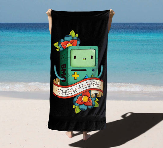 Adventure Time Bmo Check Please Flower Beach Towels