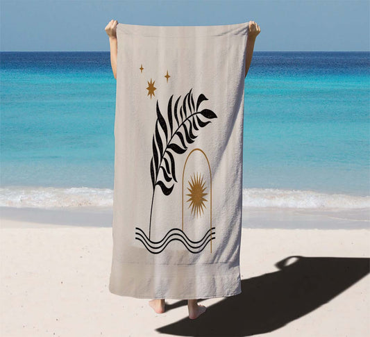Aesthetic Leaves With Sun Beach Towels