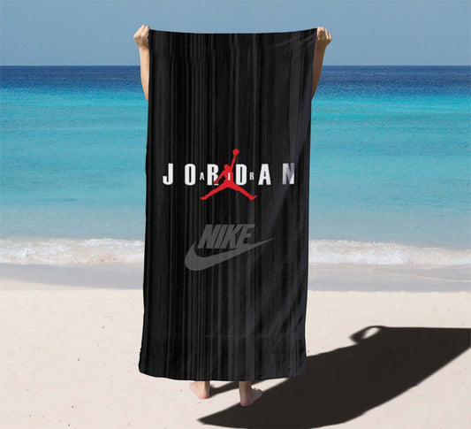Air Jordan Black Wood Grain Beach Towels