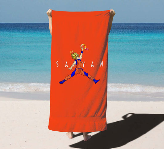 Air Jordan Goku Saiyan Beach Towels