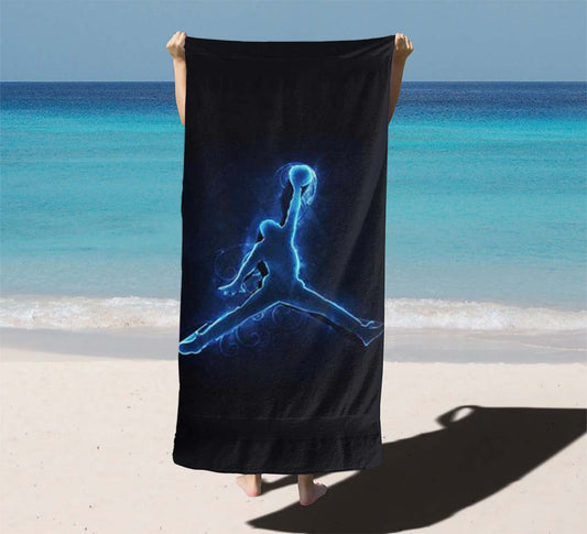 Air Jordan Logo Neon Beach Towels