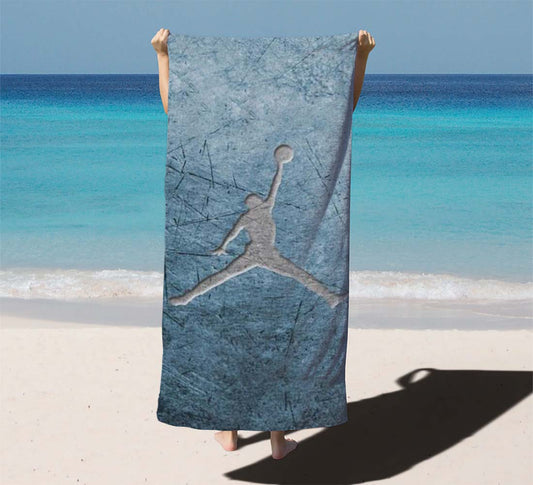 Air Jordan Steel Texture Logo Beach Towels